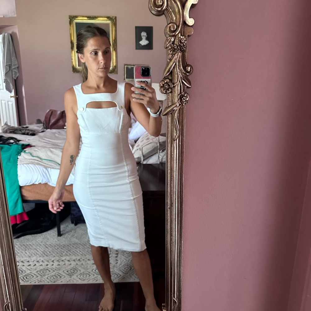 Marciano Elegant White Midi Dress
